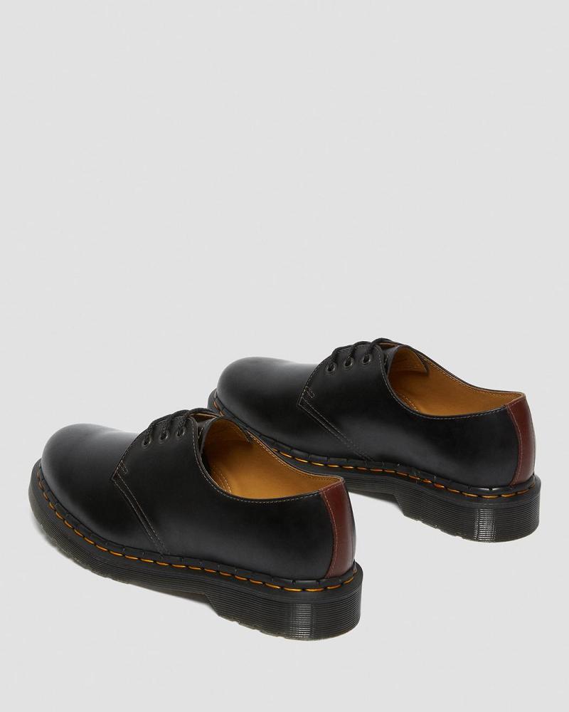 Black / Brown Men's Dr Martens 1461 Men's Abruzzo Leather Oxfords Shoes | CA 598DFM